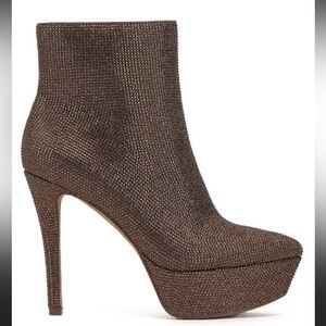 JESSICA SIMPSON Odeda 2 Bronze Pointed Toe Stiletto Boots Size 8